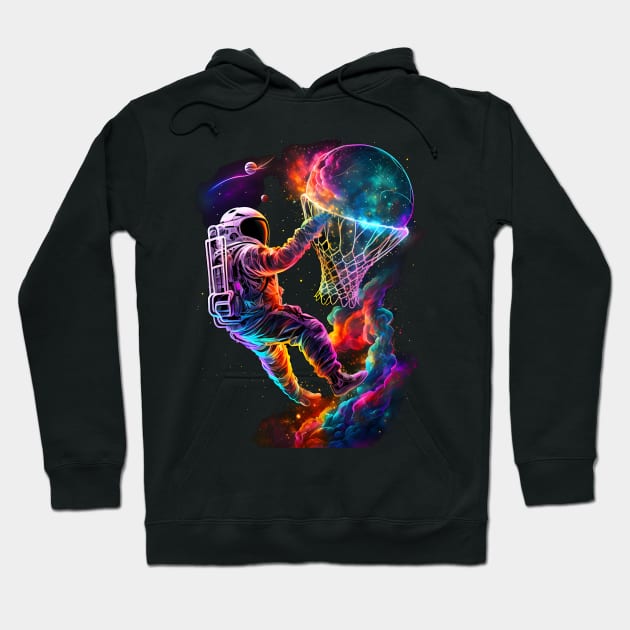 Basketball Astronaut in Outer Space Basketball Player Cosmic Hoodie by Sports Stars ⭐⭐⭐⭐⭐